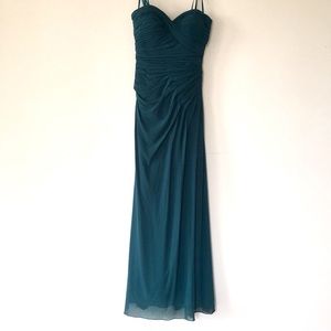 Long Strapless Gown with Flattering Ruching